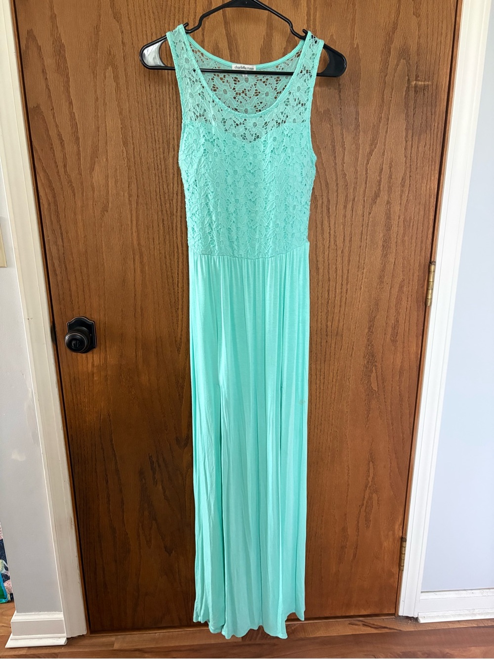 Charlotte Russe Mint Lace Bodice Maxi Dress